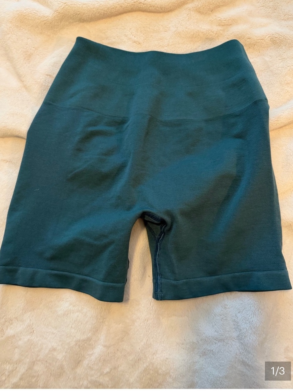Alphalete Deep Teal High-Waist Bike Shorts